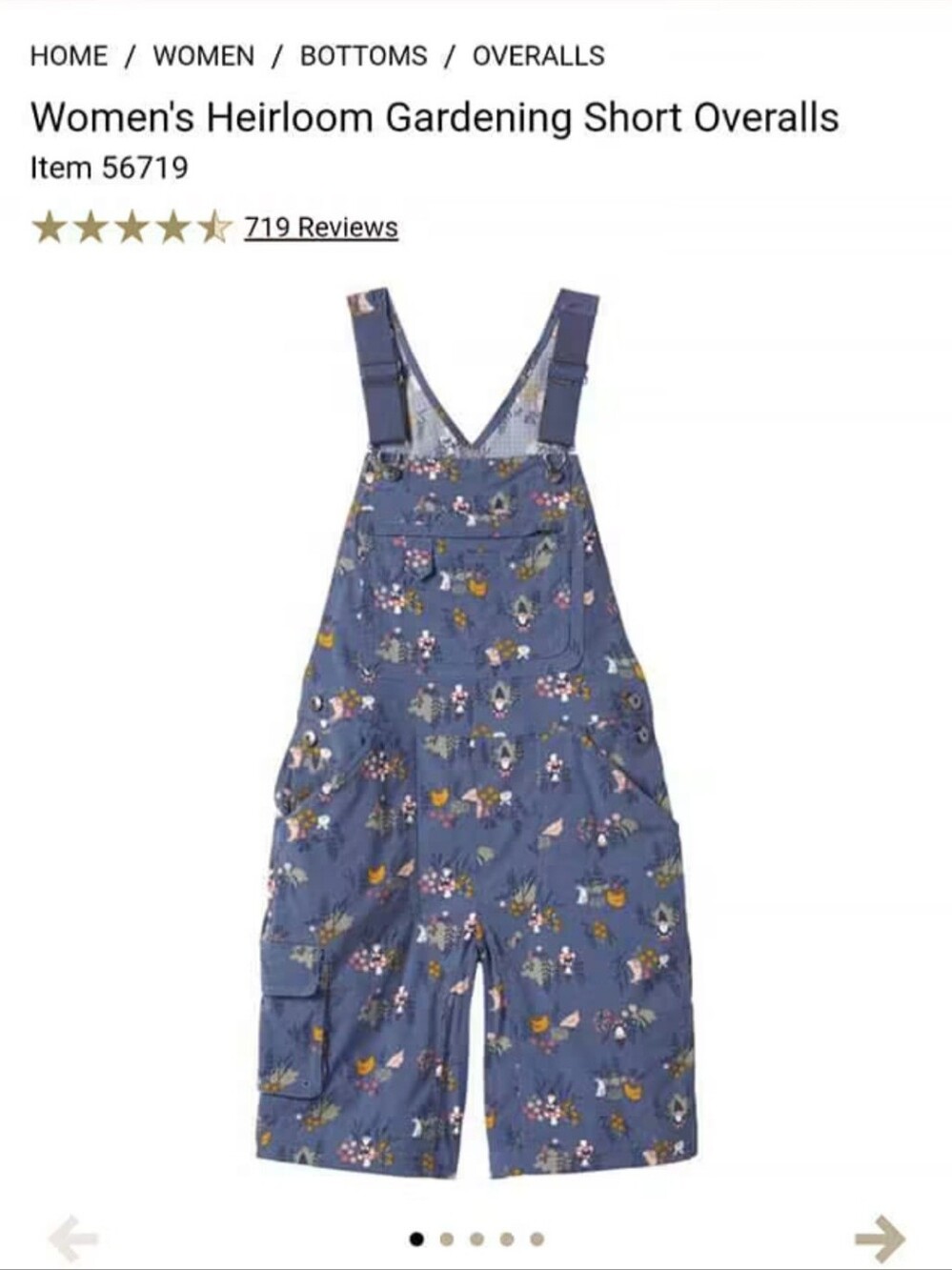 Duluth Trading Heirloom Floral Farm Navy Blue Gardening Bib Overalls size XL